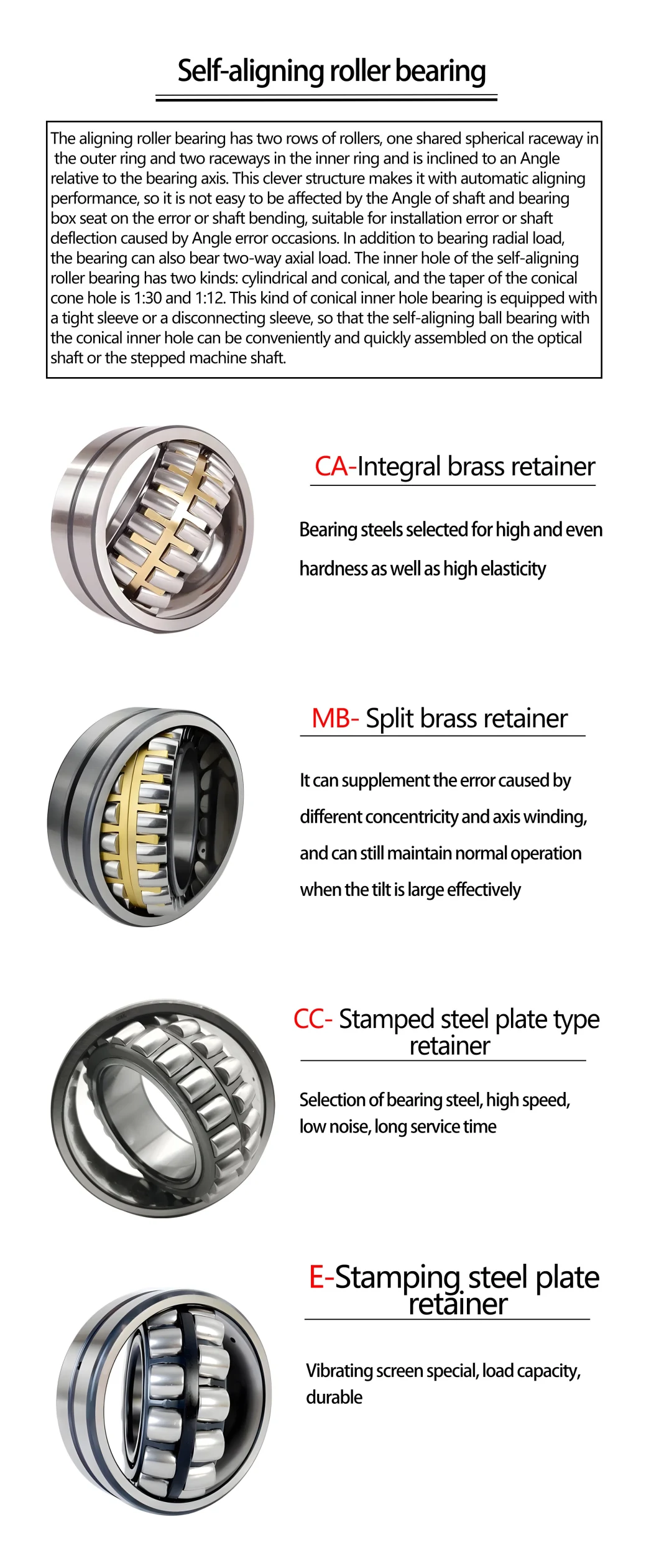 High Load Carrying Capacity Bearing 23044 Cc/W33 Spherical Roller Bearing 23044 for Drill Mud Pump